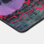 Roze en Paarse Gothic. Bewerkbare naam Bureaumat (Hoek)