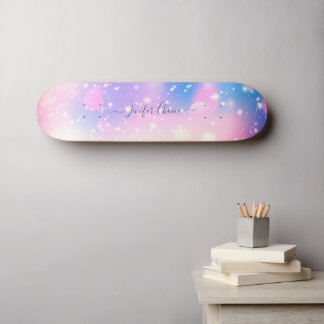 Roze en Paarse gradiënt aangepaste naam skateboard