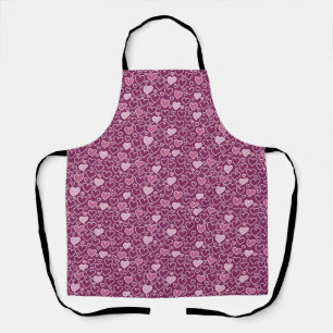 Roze en paarse harten schort