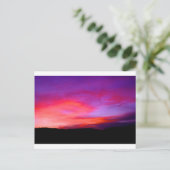 roze en paarse hemel briefkaart (Staand voorkant)