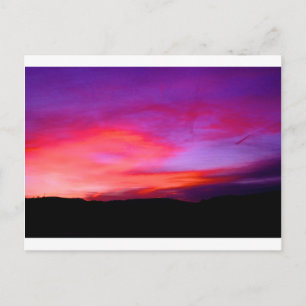 roze en paarse hemel briefkaart