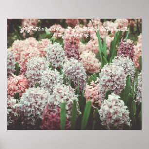 Roze en paarse hyacint in de lentetuin poster