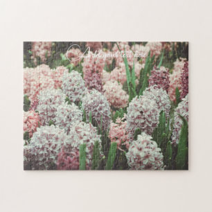 Roze en Paarse hyacinth in de voortuin Legpuzzel