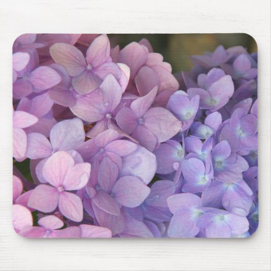 Roze en Paarse hydrangea Mousepad Muismat (Voorkant)