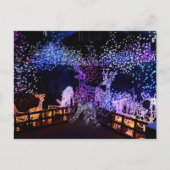 Roze en Paarse kerstversiering buiten Feestdagenkaart (Voorkant)