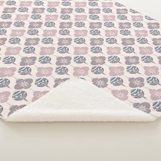 Roze en Paarse kerstversiering Sherpa Blanket Sherpa Deken (3/4)