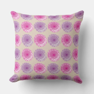 Roze en paarse kiezelflorpatroon kussen