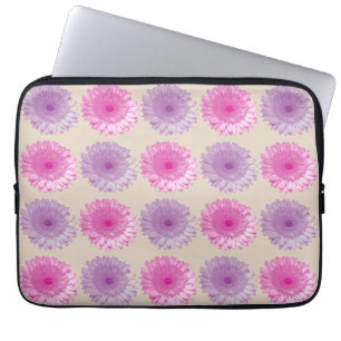 Roze en paarse kiezelflorpatroon laptop sleeve
