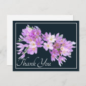 Roze en Paarse kruispunten grijze achtergrond Dank Briefkaart (Voorkant / Achterkant)