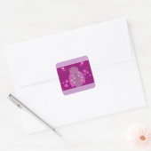 Roze en Paarse Ladybug Vierkante Sticker (Envelop)