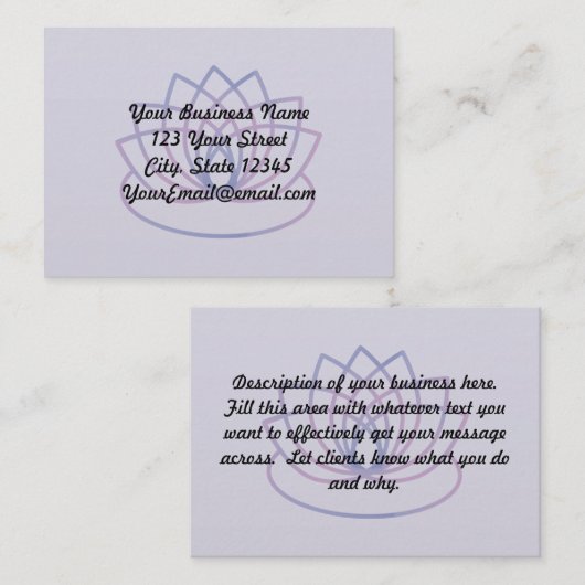 Roze en Paarse Lotus Business Information Card Klantenkaartje (Voorkant / Achterkant)