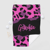 Roze en Paarse luipaard afdrukken Golfhanddoek (Insitu)