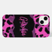 Roze en Paarse luipaard afdrukken iPhone Hoesje (Achterkant horizontaal)