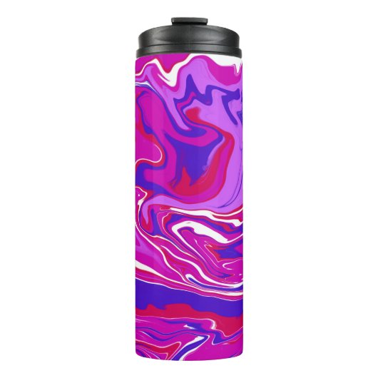 Roze en Paarse marmer Swirls Thermosbeker (Voorkant)