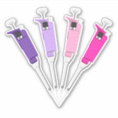 Roze en Paarse micropipetten Sticker (Voorkant)
