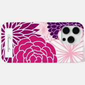 Roze en Paarse Mod Floral Case-Mate iPhone Case (Achterkant (horizontaal))