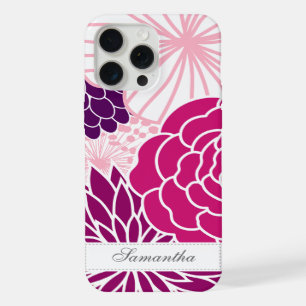 Roze en Paarse Mod Floral iPhone 15 Pro Max Hoesje