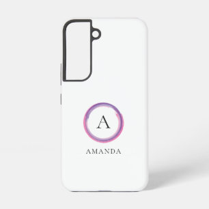 Roze en Paarse Monogram Moderne Samsung Galaxy Hoesje