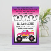 Roze en Paarse monster Truck 5 x 7 inch Kaart (Staand voorkant)