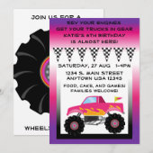 Roze en Paarse monster Truck 5 x 7 inch Kaart (Voorkant / Achterkant)