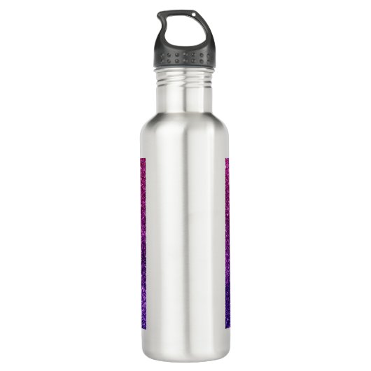 Roze en Paarse mousserende glitter Gemstenen Monog Waterfles (Achterkant)