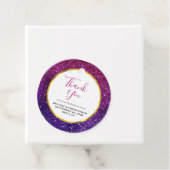 Roze en Paarse mousserende glitter Gemstone Wedden Bedankjes Labels (In situ)