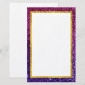 Roze en Paarse mousserende glitterstenen Briefpapier (Voorkant / Achterkant)