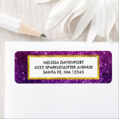 Roze en Paarse mousserende glitterstenen Etiket (Insitu)