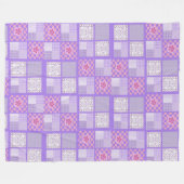 Roze en Paarse ontwerpen van patchwork Fleece Deken (Voorkant (Horizontaal))