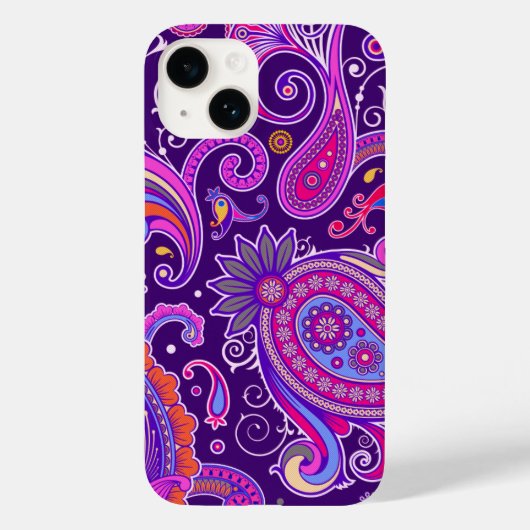 Roze en Paarse Paisley Case-Mate iPhone Case (Achterkant)