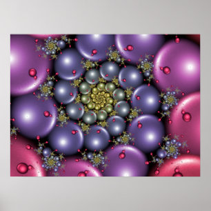 Roze en Paarse parels Poster