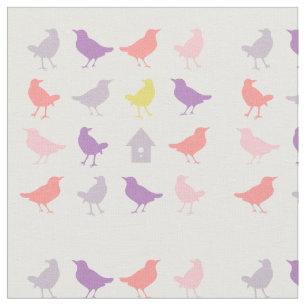 Roze en Paarse parelvogels met vogelpest Stof