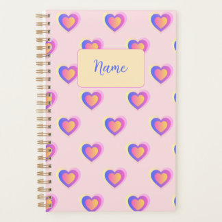 Roze en paarse pastel harten planner