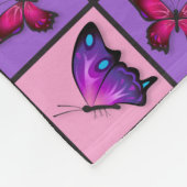 Roze en Paarse patchwork Butterflies Fleece Deken (Hoek)