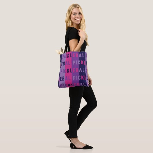 Roze en paarse Pickleball Canvas tas (Op model)