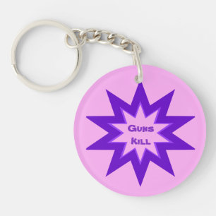 Roze en Paarse Pistolen doden AcrylSleutelhanger Sleutelhanger