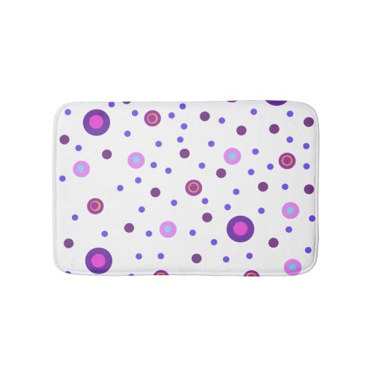 Roze en Paarse poka-Dot Bath Mat (Voorkant)
