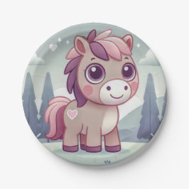 Roze en Paarse Pony in Dreamy Meadow Paper Bord