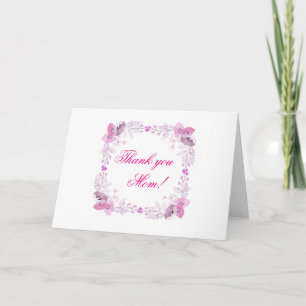 Roze en Paarse poot van bloemen Feestdagen Kaart