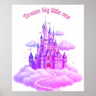 Roze en Paarse Princess Castle, Baby Girl Quote Poster