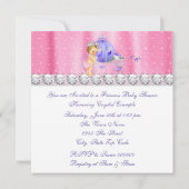Roze en Paarse prinses Baby shower Kaart (Achterkant)