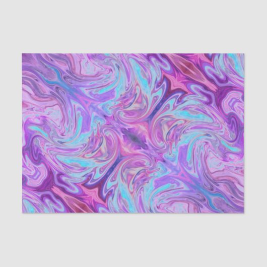 Roze en Paarse Psychedelische Abstracte Oliewervel Tissuepapier (Voorkant)