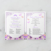 Roze en Paarse Quinceanera Tiara Butterflies Programma (Binnen)