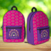 Roze en paarse regenboog kinderen bedrukte rugzak