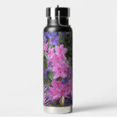 Roze en Paarse Rhododendrons Floral Waterfles (Links)