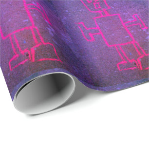 Roze en Paarse robotarpapier Cadeaupapier