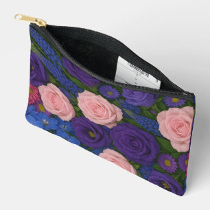 Roze en Paarse Roos Print Cut Sew Bag Etui