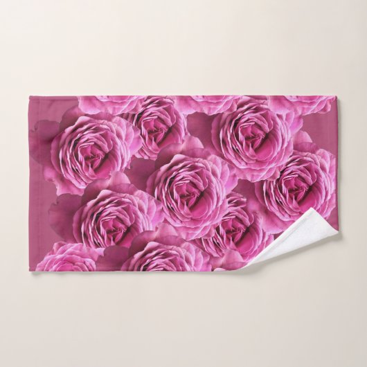 Roze en paarse rozen bad handdoek (Handdoek)
