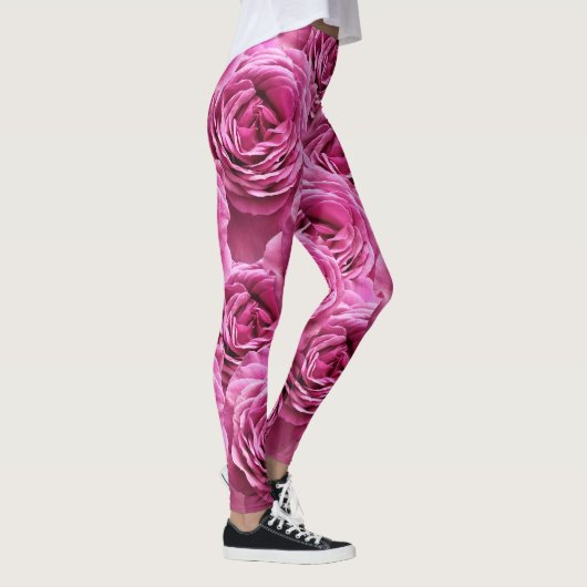 Roze en paarse rozen leggings (Rechts)