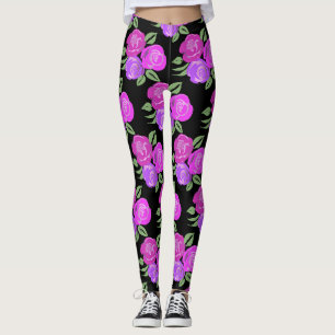 Roze en Paarse Rozen Leggings